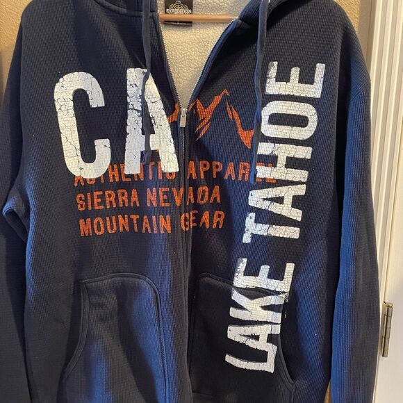 Expedition CA LAKE TAHOE Sherpa Lined Zip Up Mens Jacket L - Picture 3 of 16